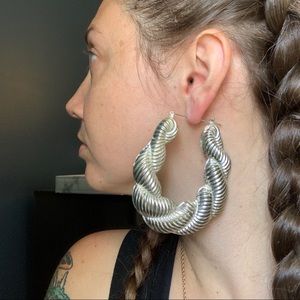 Large Bamboo Hoop Earring
